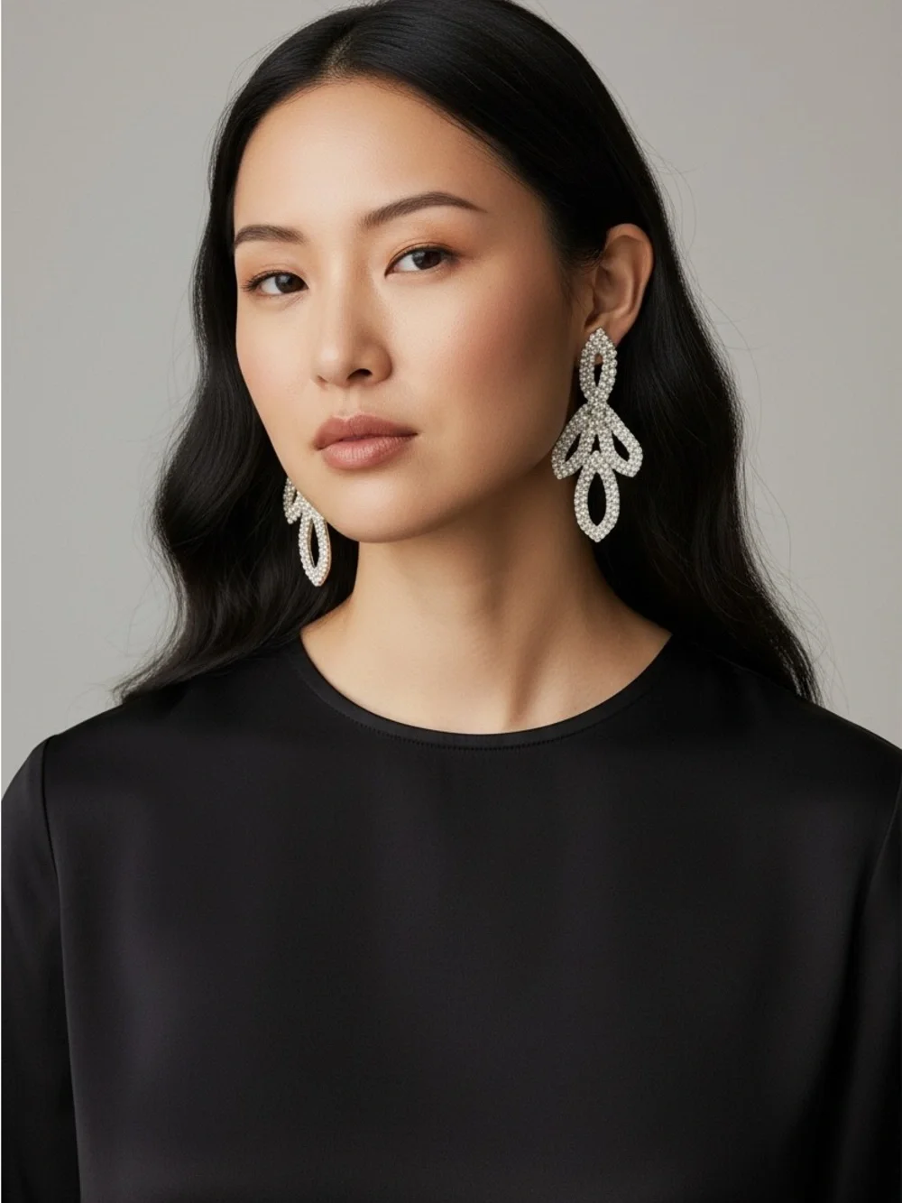 Crystal Statement Drop Earrings - Silver-Tone